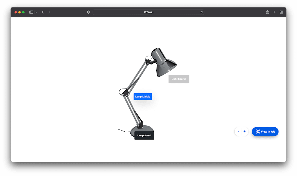 Choosing hotspots on a 3d object