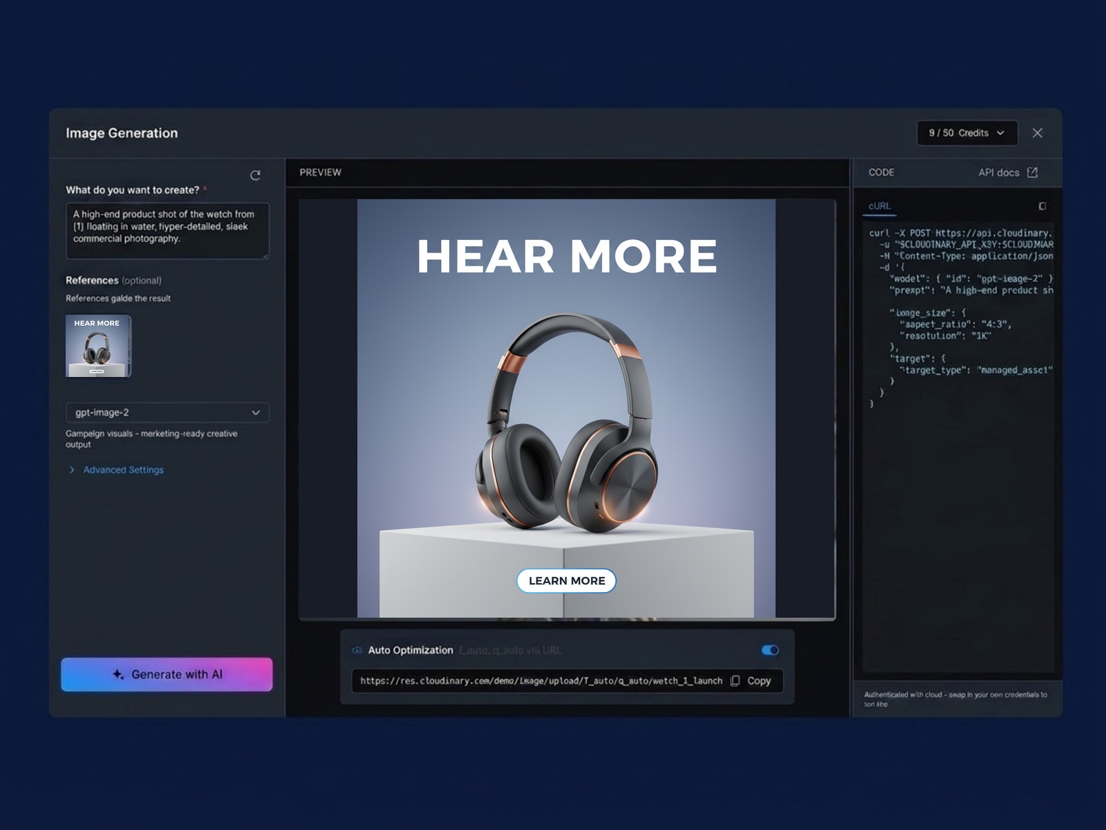 Generate ad creatives from a single prompt
