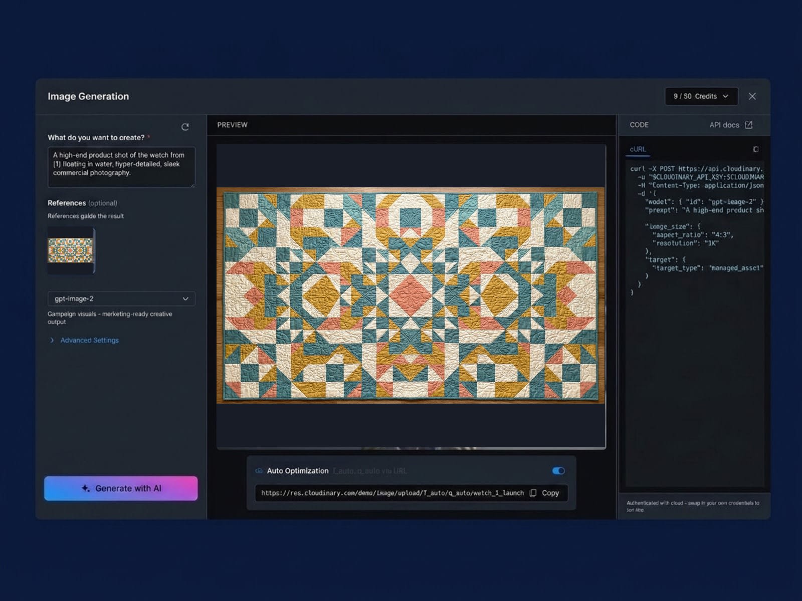 Create a quilt pattern in seconds