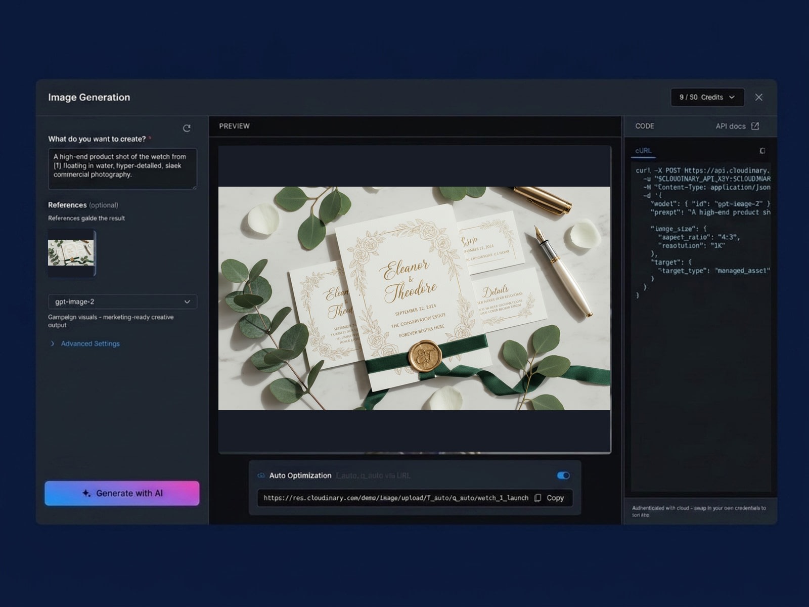 Create a wedding card in seconds