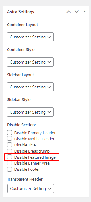 Hide the featured image option in the post edit screen on WordPress
