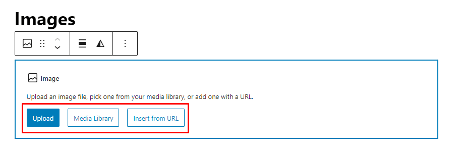 Select image source in Image block in WordPress Block Editor