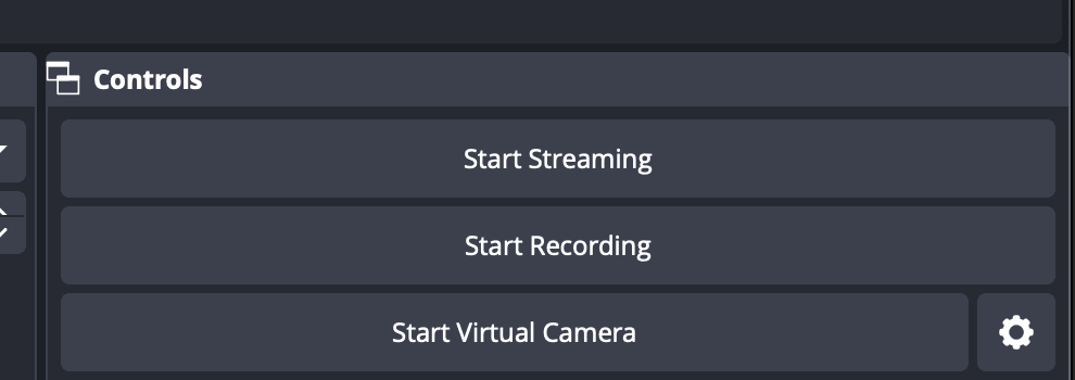 OBS controls start streaming