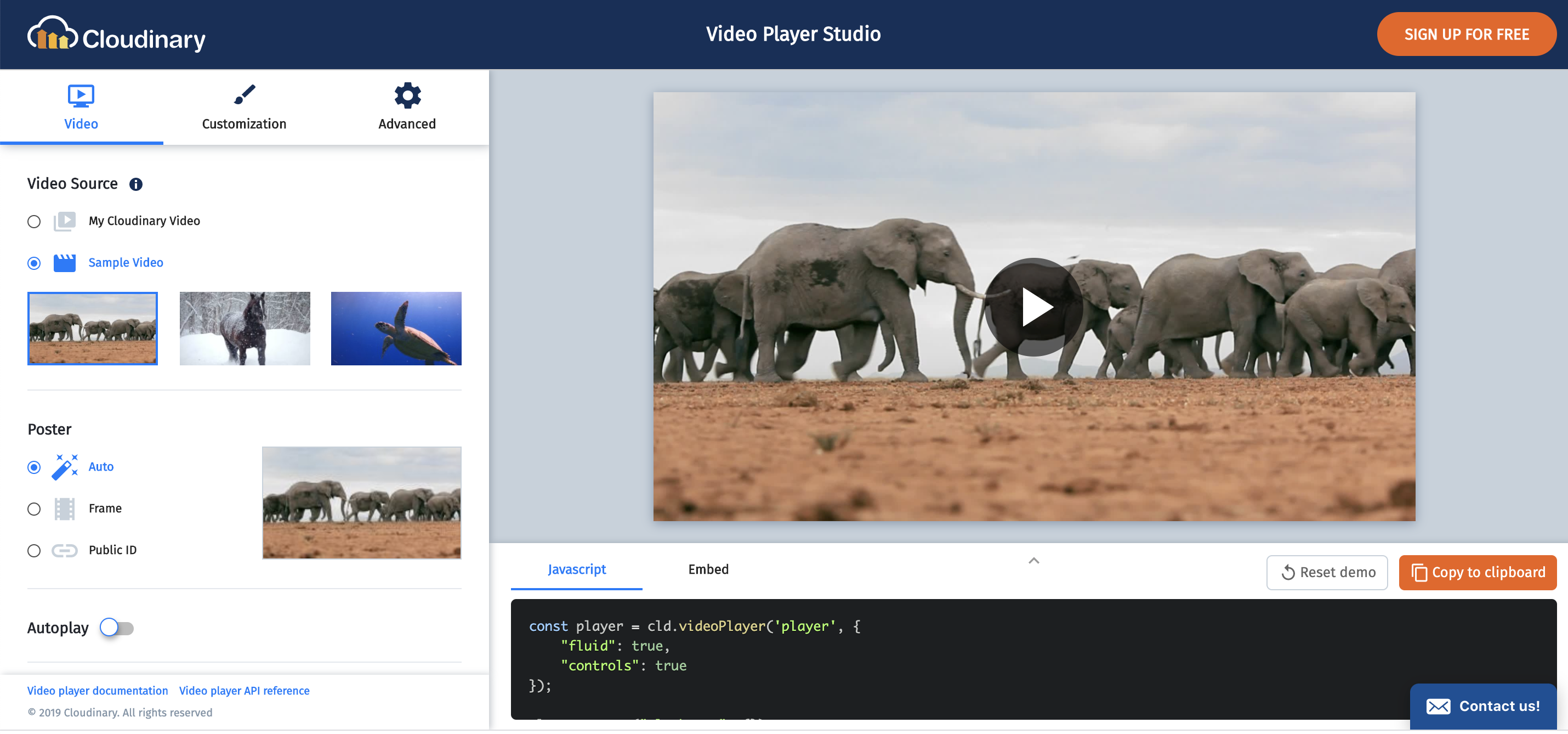 Cloudinary Video Player Studio