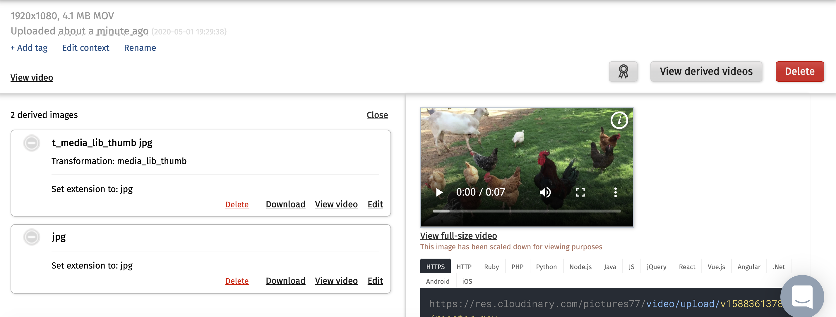 before SDK create derived videos