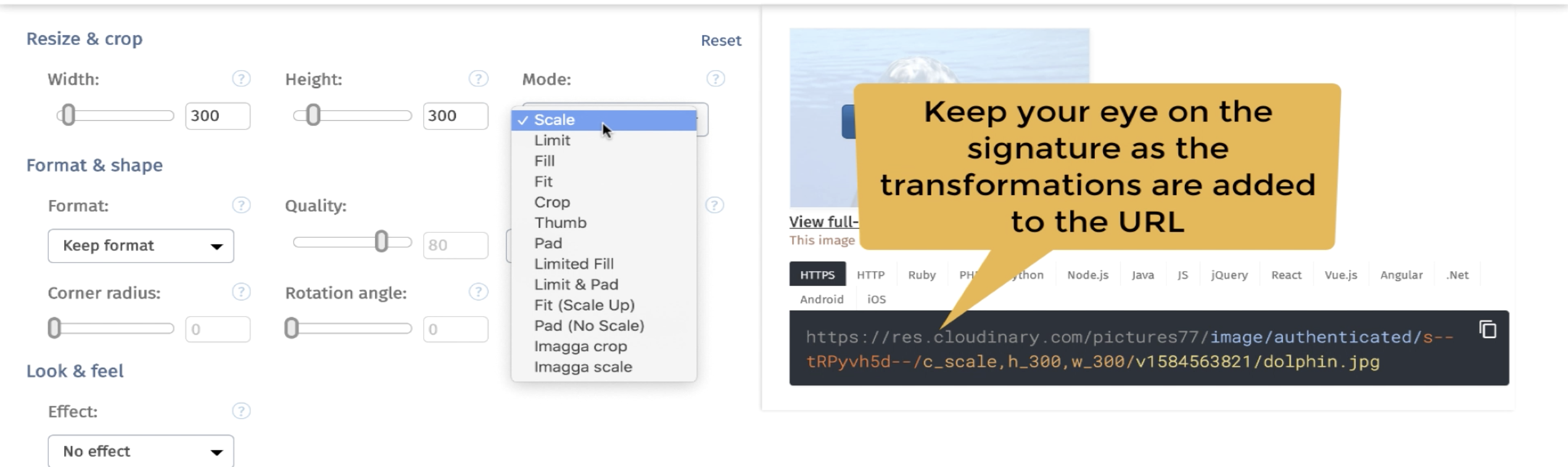 Signature Depends on Transform