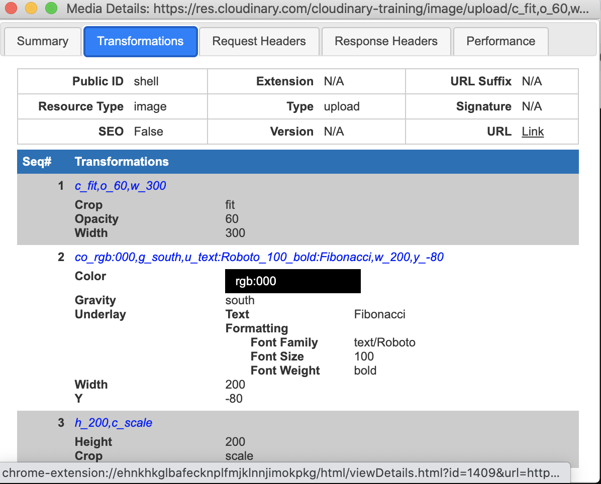 media debugger transformations