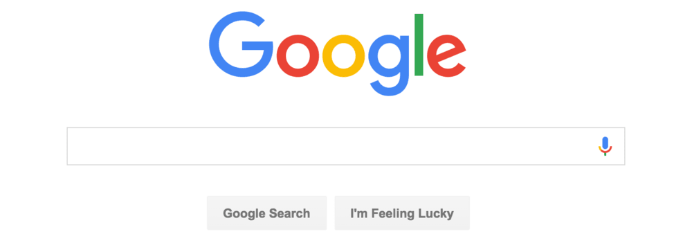 Google’s homepage with their new logo