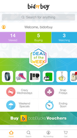 bidorbuy mobile app screenshot