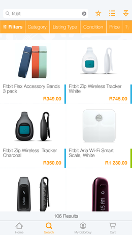 bidorbuy products page screenshot