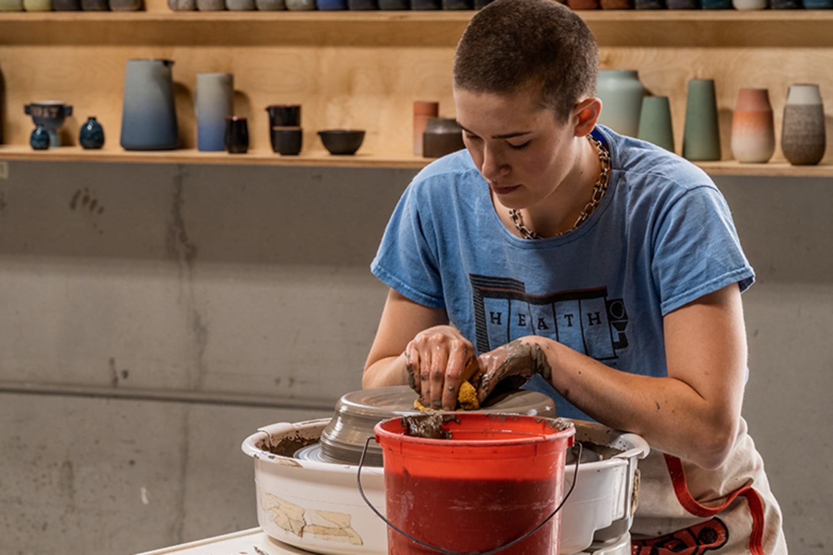 Heath Clay Studio Small Pitcher in Fog and Stillwater – Heath Ceramics