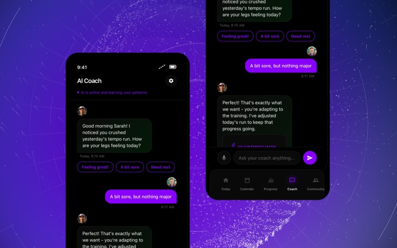 RunSmart mobile AI coach chat