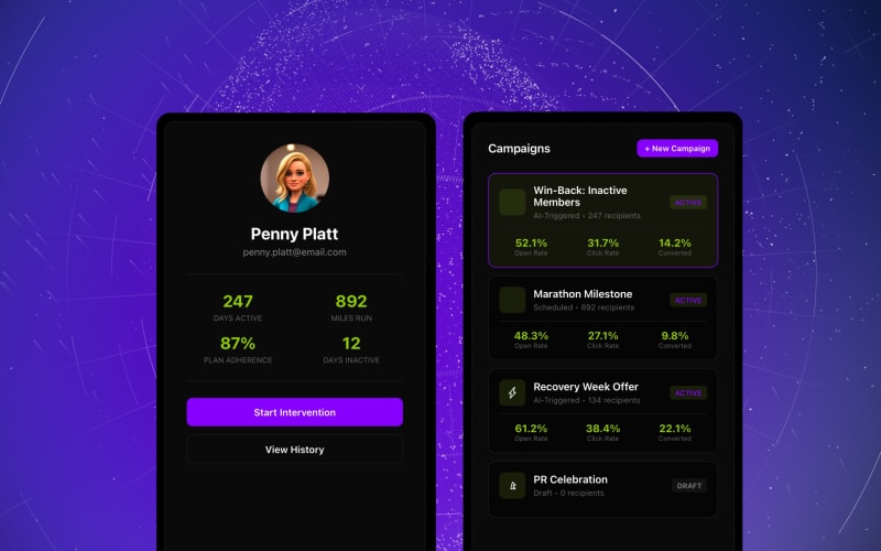 RunSmart mobile member profile and campaigns