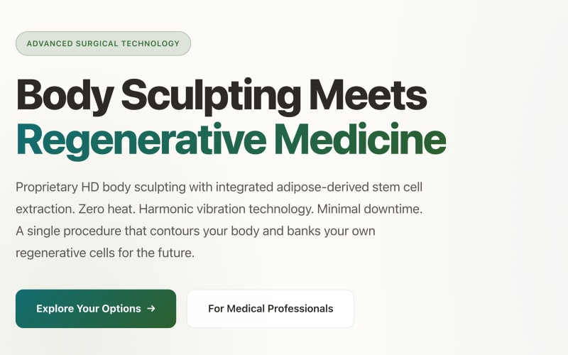 StemSculpting homepage hero