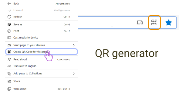 QR-code-generator-edge-browser