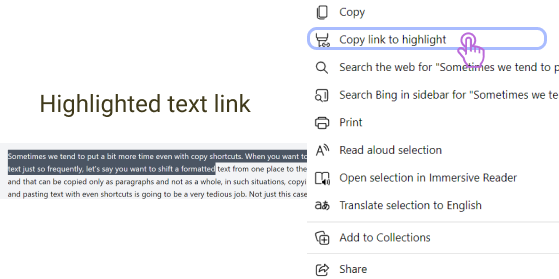 Copy-highlighted-text-link-edge-browser