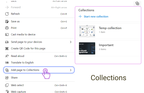 Collections-edge-browser