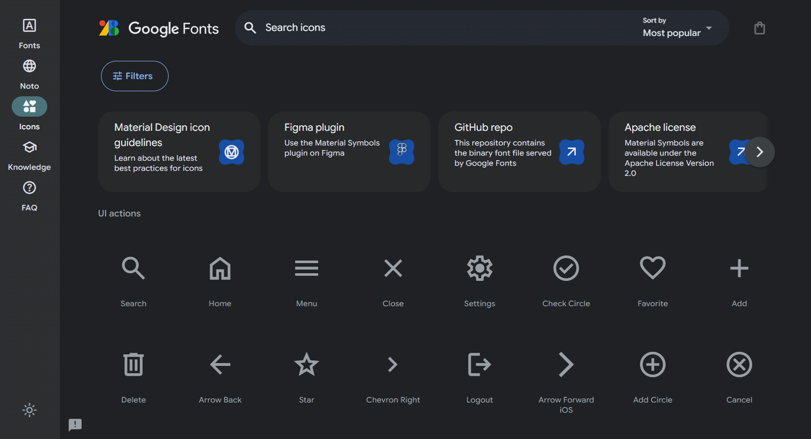 Thumbnail of Google icons