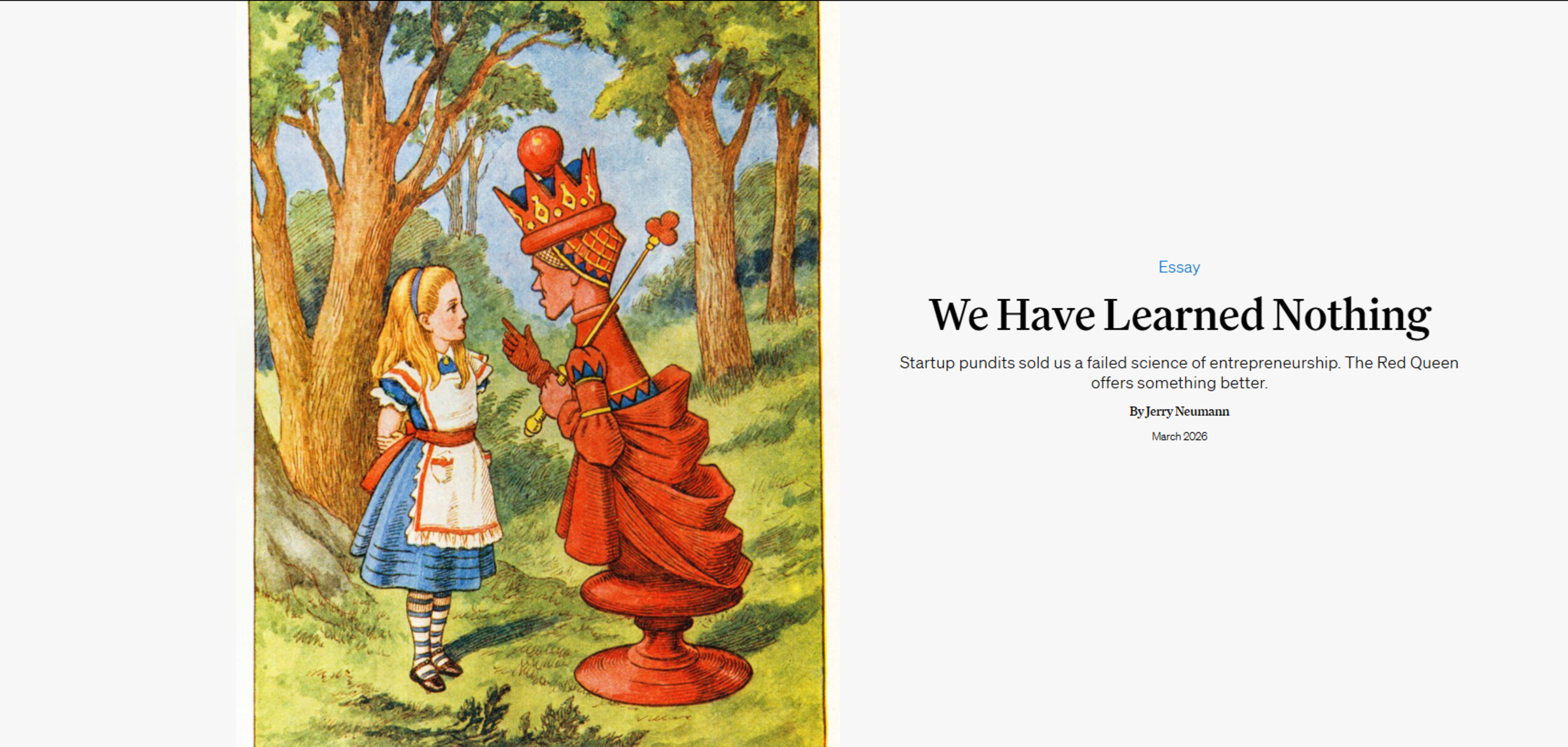 We Have Learned Nothing | March 2026 | Jerry Neumann | Colossus