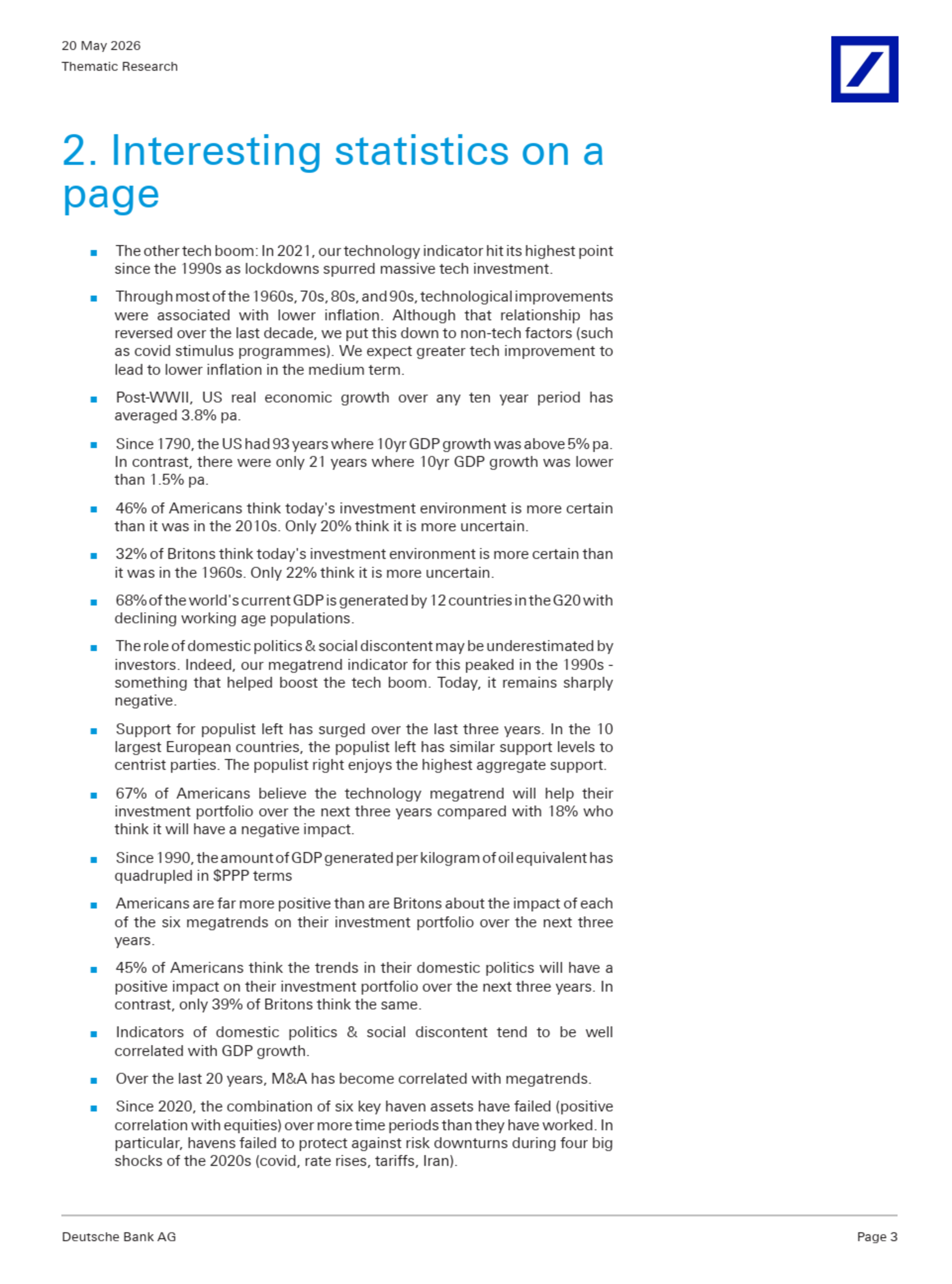 Megatrends: AI vs the decade’s structural headwinds | May 20, 2026 | Deutsche Bank Research Institute