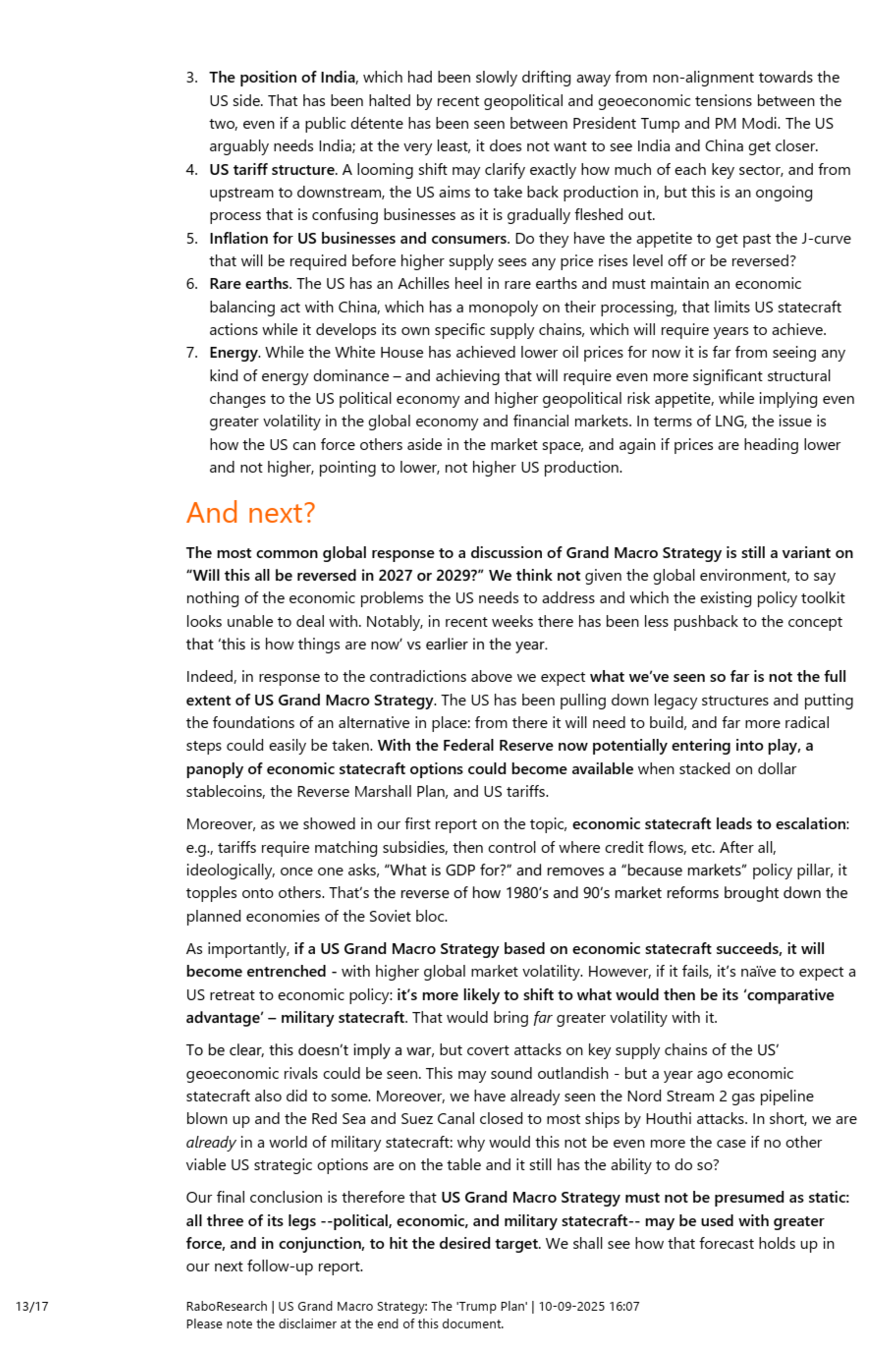 US Grand Macro Strategy: The 'Trump Plan' What we saw, can all see now, ...and next(?) | 10 Sep 2025 | Michael Every | Rabobank