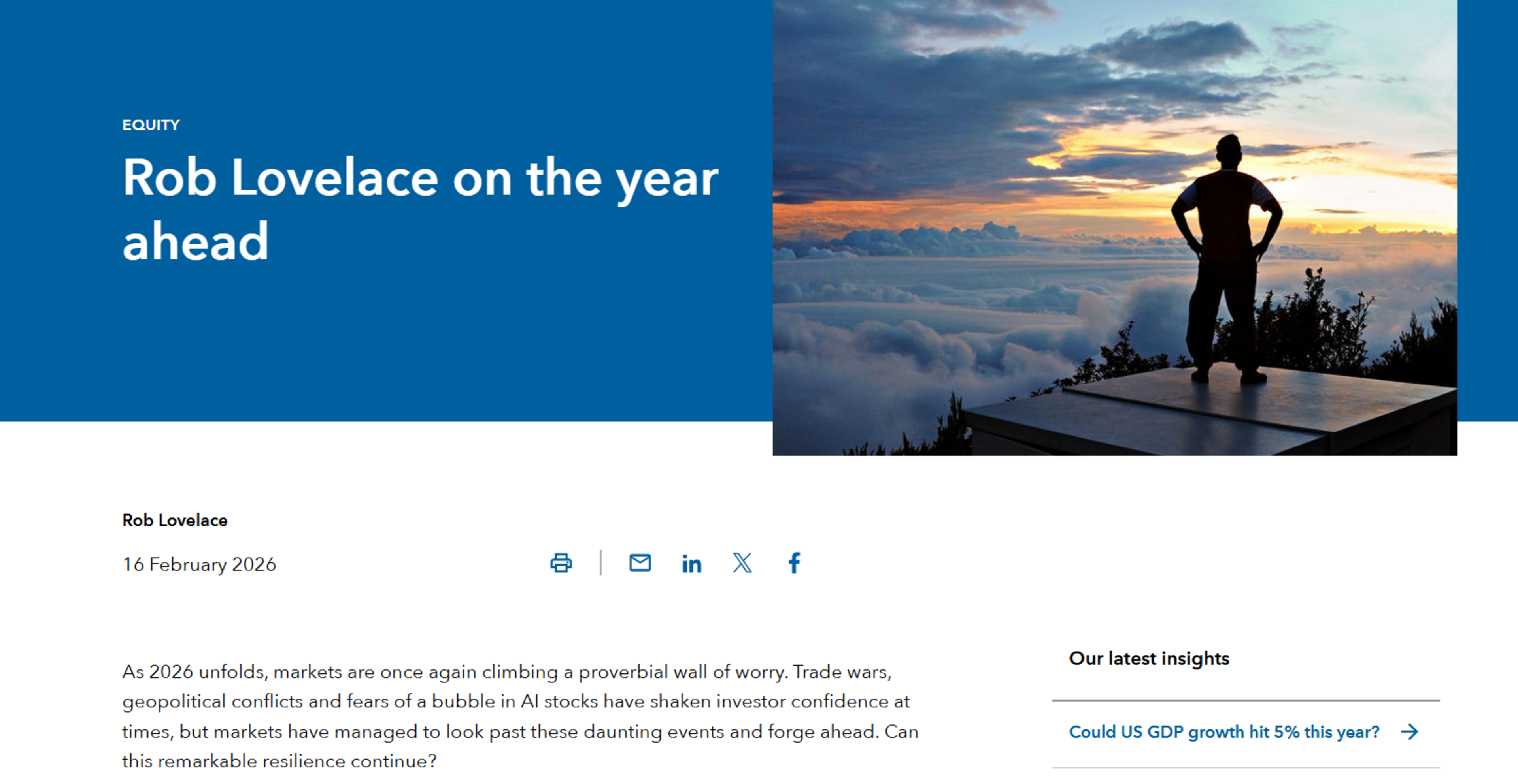 Rob Lovelace on the year ahead | 16 February 2026 | Capital Group