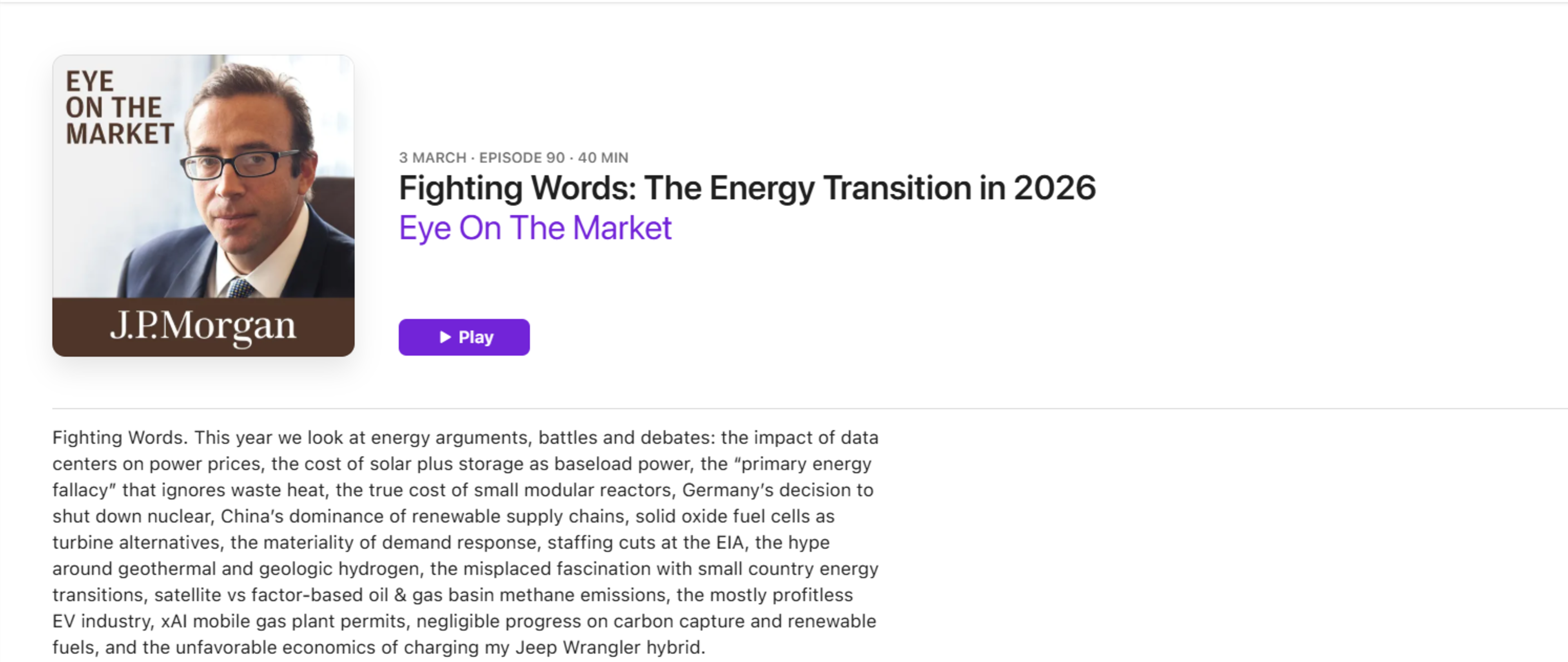 Fighting Words: The Energy Transition in 2026 | Eye On The Market | Michael Cembalest | J.P.Morgan