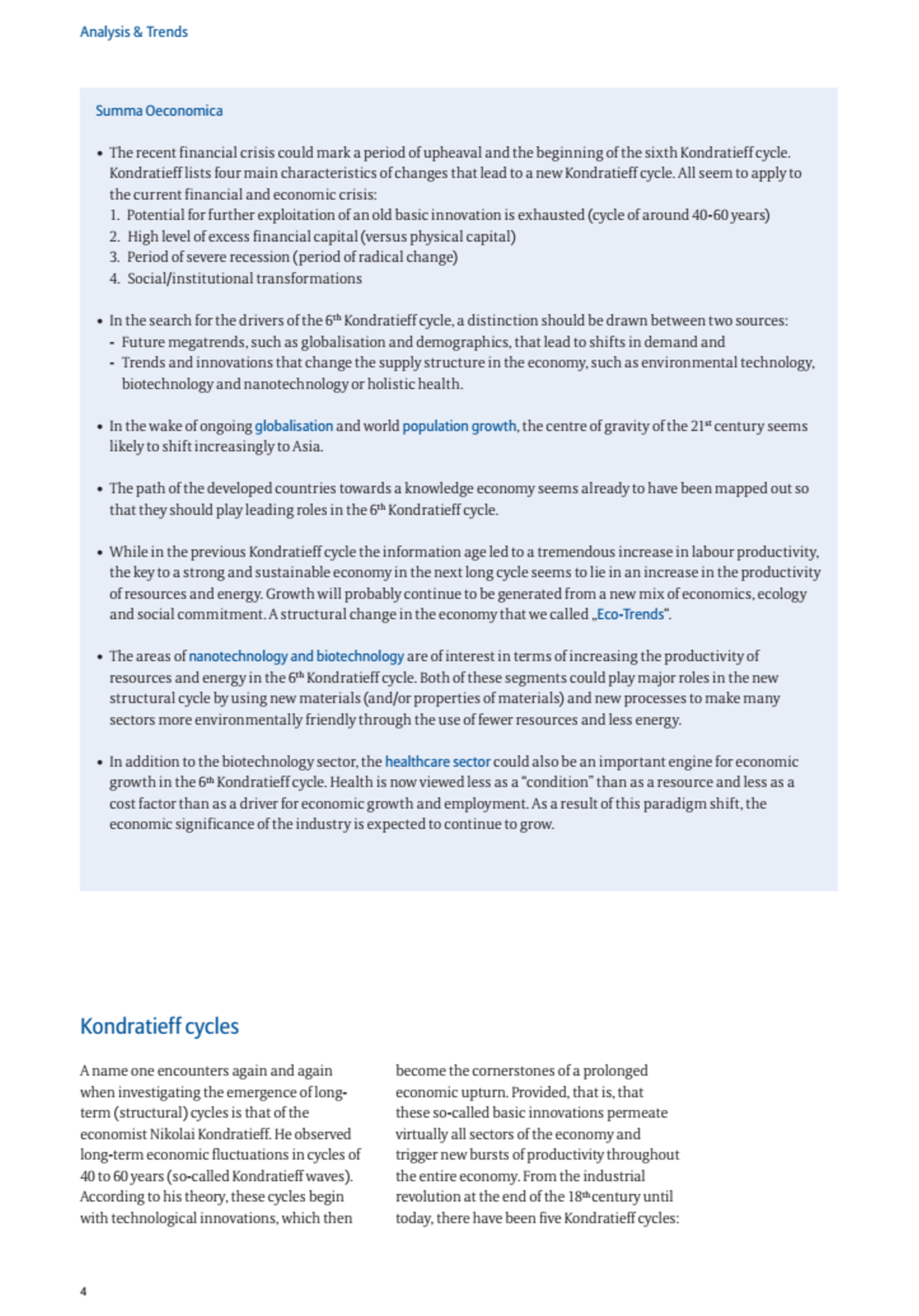 [Archive] The sixth Kondratieff – long waves of prosperity | January 2010 | Allianz Global Investors