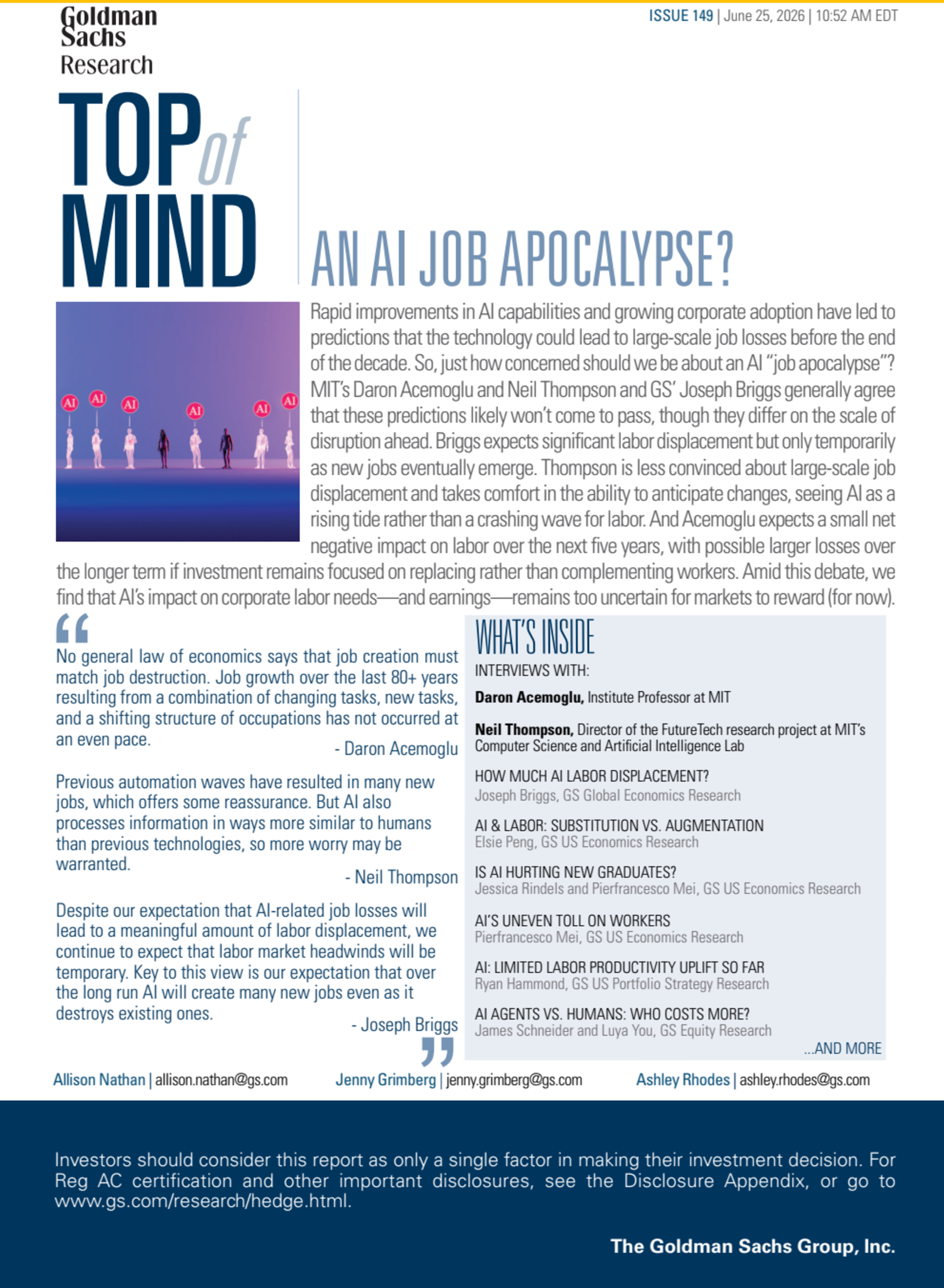 Goldman Sachs: An AI Job Apocalypse? | Jul 2, 2026 | Top of Mind