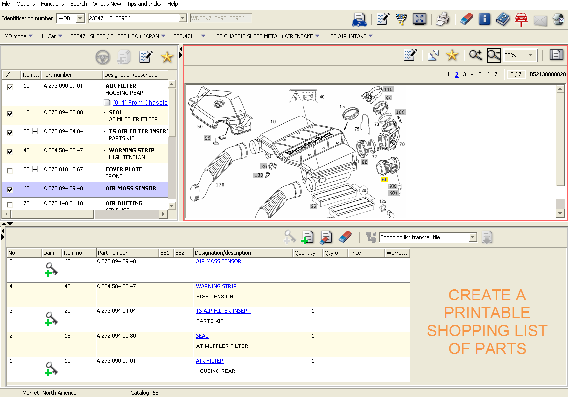 ELECTRONIC PARTS CATALOG (EPC) OFFERS SAVABLE SHOPPING CARTS AS WELL AS  EXPLODED DIAGRAMS FOR EASE OF USE.