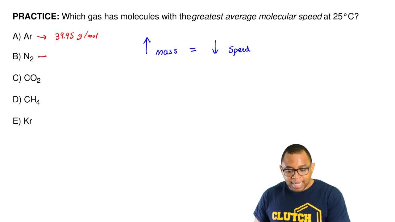 if you double the average speed of the molecules in a gas, by what factor does the pressure change?