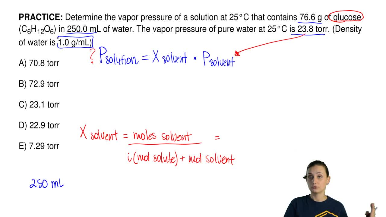 Solution Determine The Vapor Pressure Of Chemistry