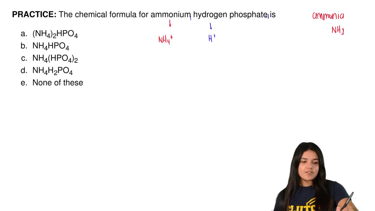 Answer The Chemical Formula For Ammonium Clutch Prep