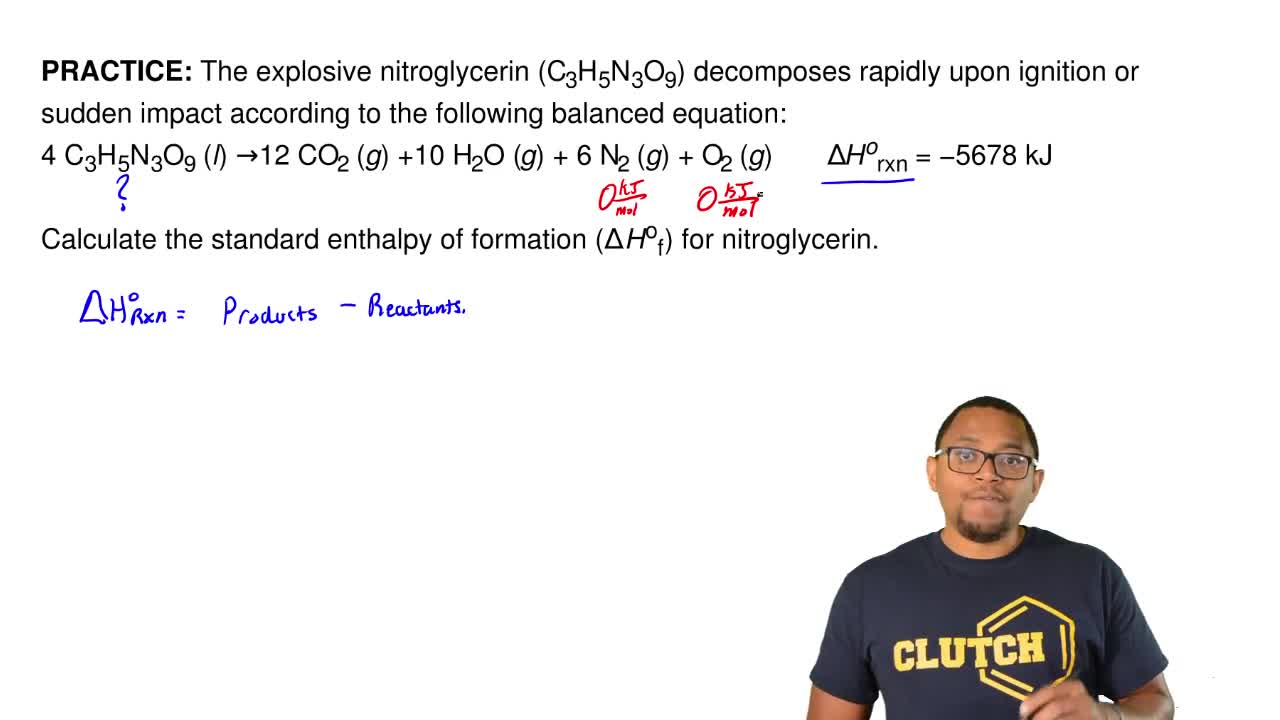 The Explosive Nitroglycerin C3h5n3o9 Dec Clutch Prep