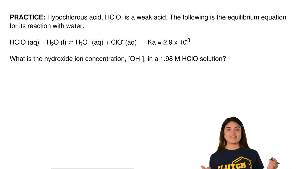 Solution Hypochlorous Acid Hclo Is A We Clutch Prep