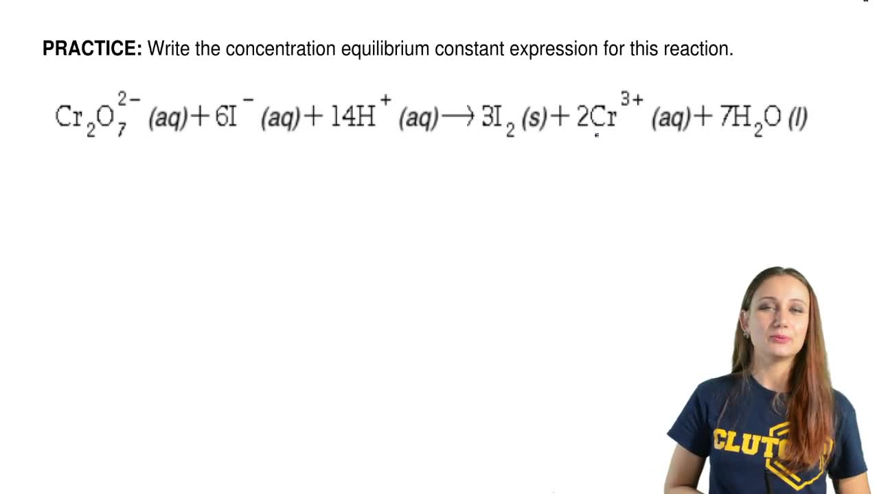 Write the concentration equilibrium constant expression for this reaction.