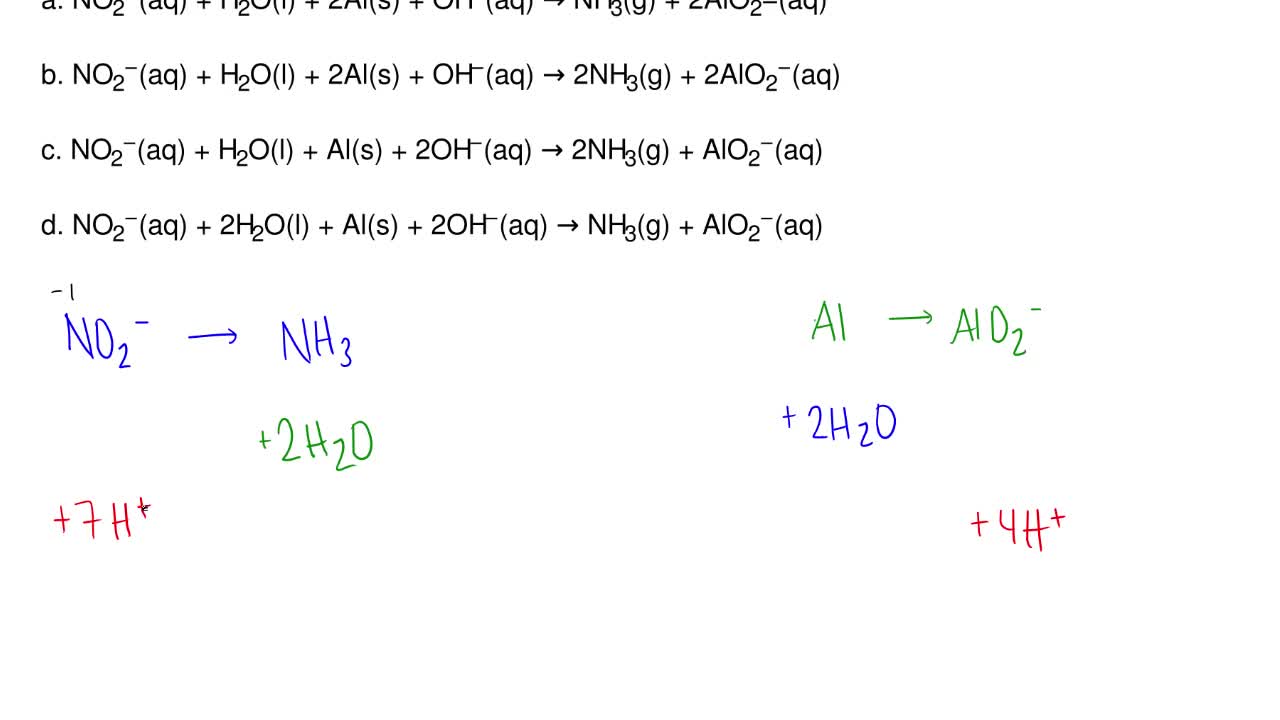 Balance The Following Redox Reactions Occu Clutch Prep