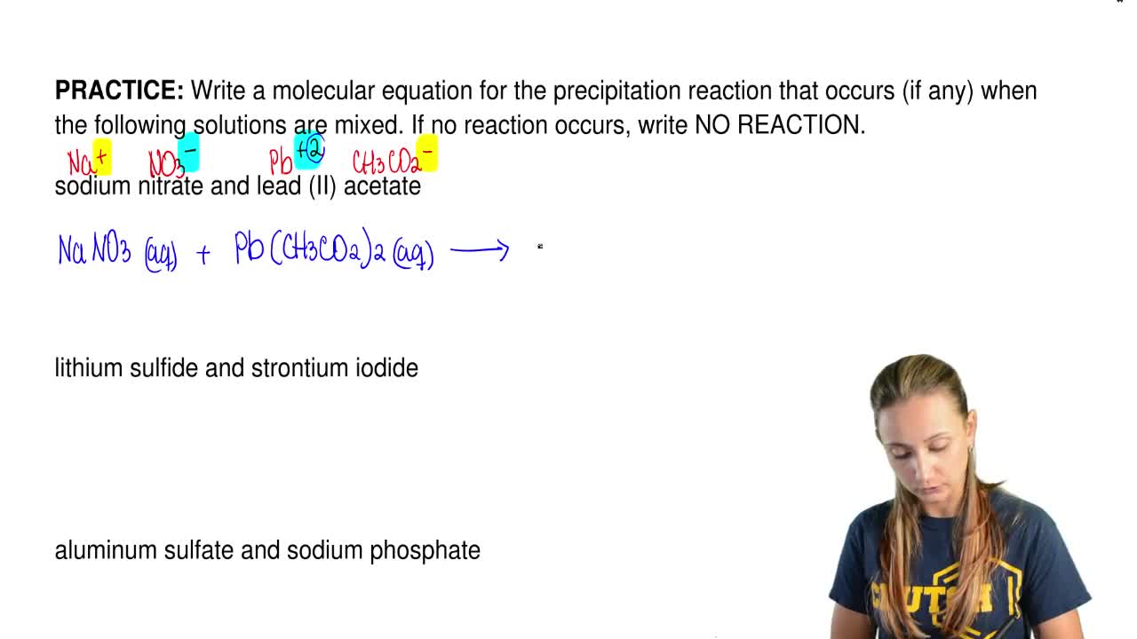 Write A Molecular Equation For The Precipi Clutch Prep