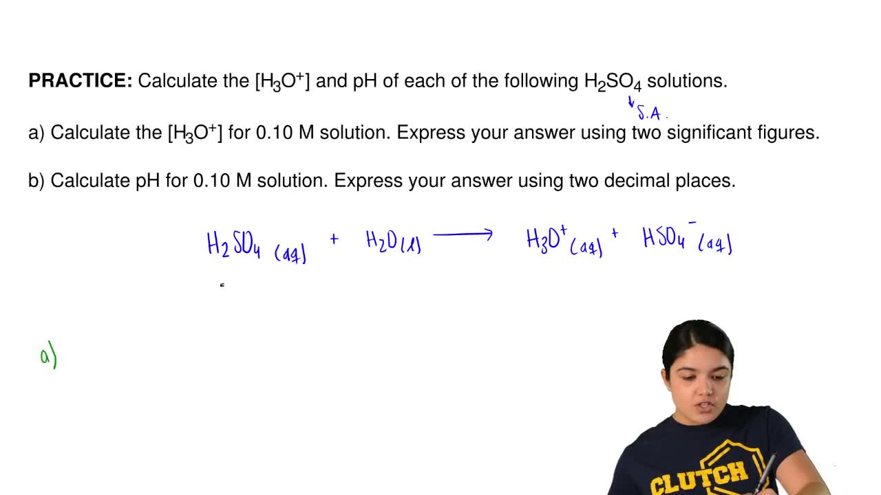 Calculate The H3o And Ph Of Each Of The Clutch Prep