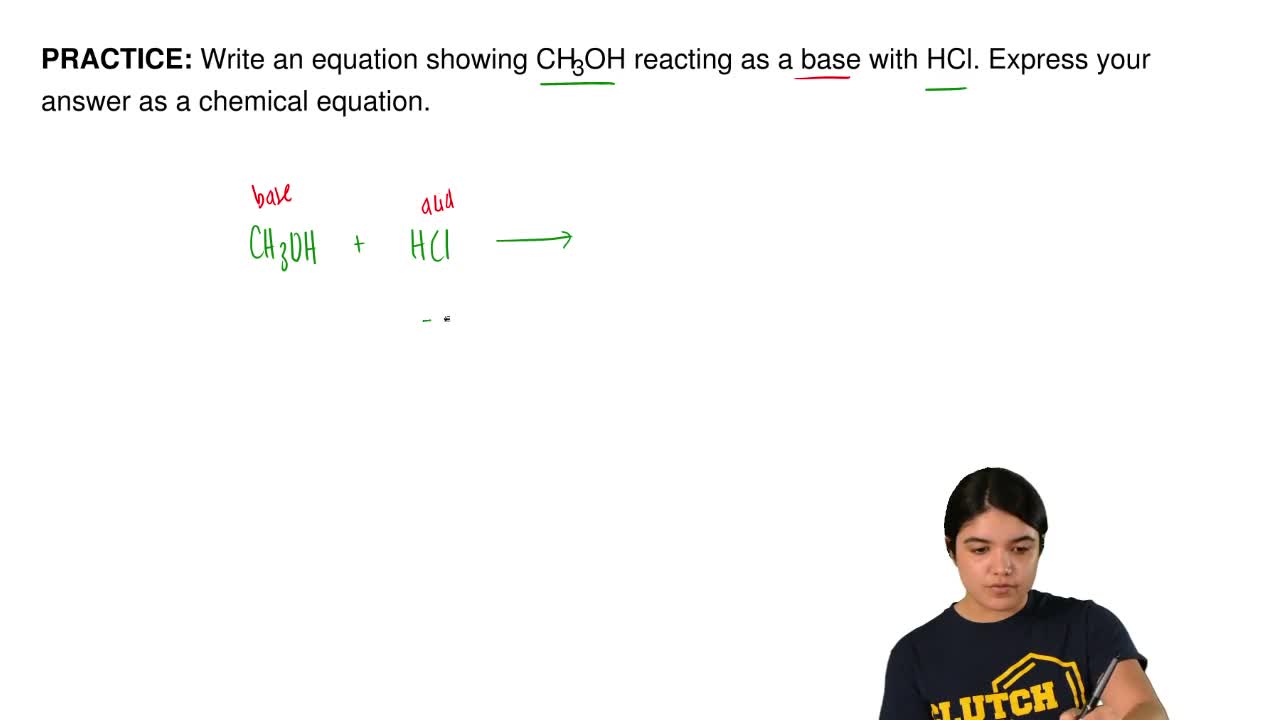 Write An Equation Showing Ch3oh Reacting A Clutch Prep