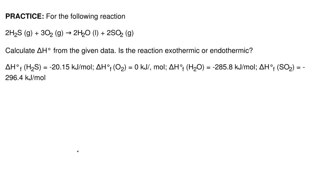 For The Following Reaction 2h2s G 3o2 Clutch Prep