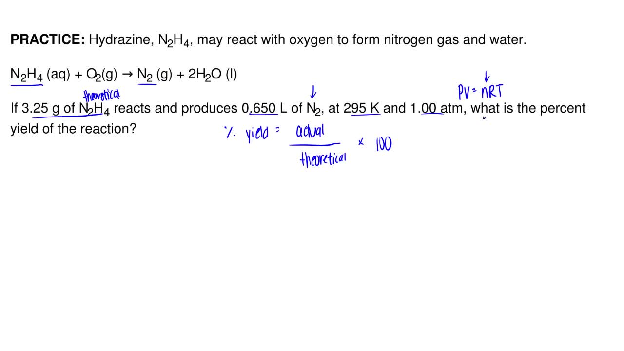 Hydrazine N2h4 May React With Oxygen To Clutch Prep