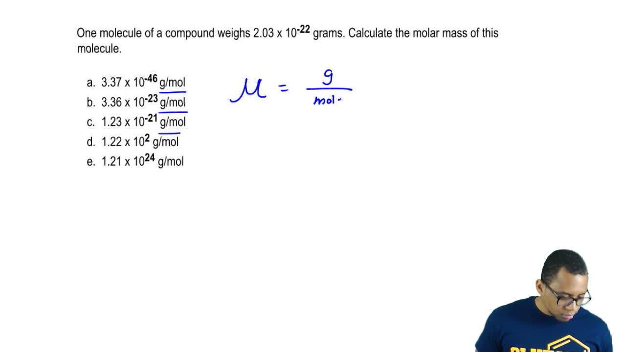 One Molecule Of A Compound Weighs 2 03 X 1 Clutch Prep