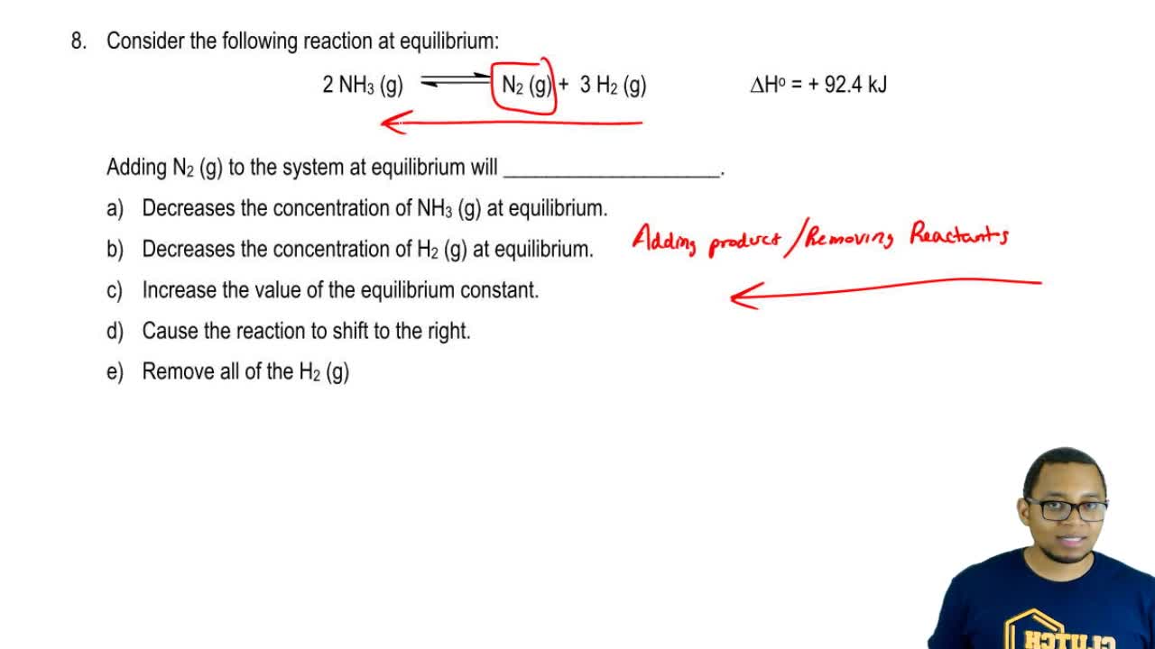 Consider The Following Reaction At Equilib Clutch Prep Consider The Following Reaction At Equilib Clutch Prep
