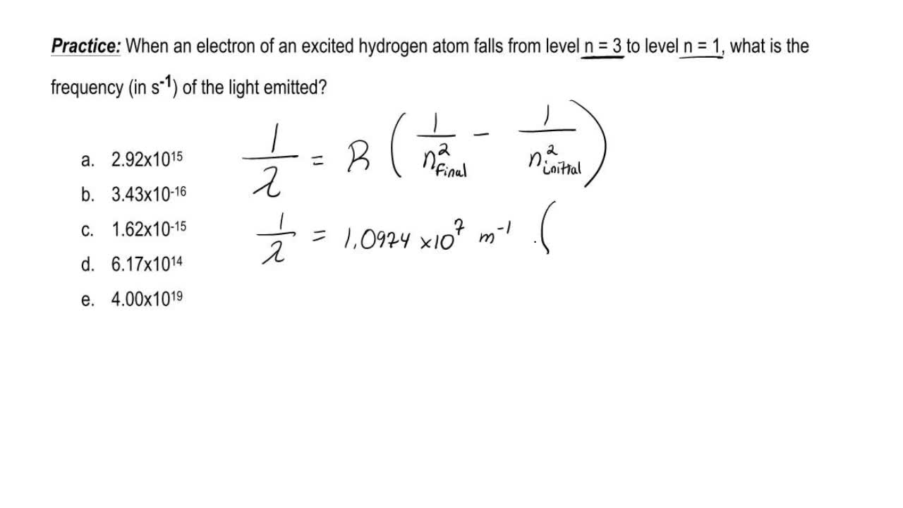 When An Electron Of An Excited Hydrogen Atom Falls Fr