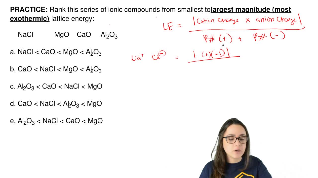Rank This Series Of Ionic Pounds From S Clutch Prep