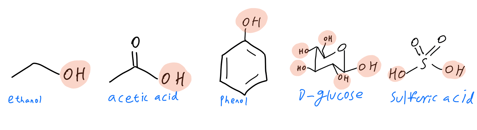 Labeled hydroxyl groups