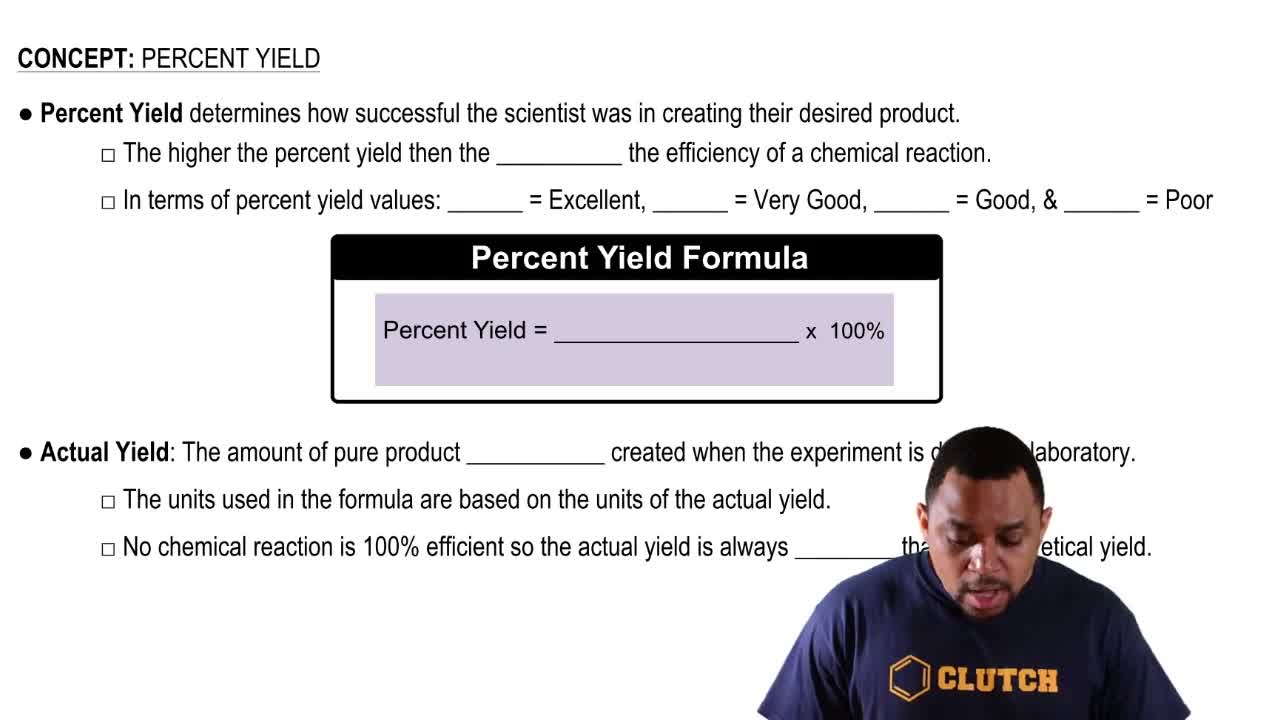 Percent Yield Chemistry Video Clutch Prep