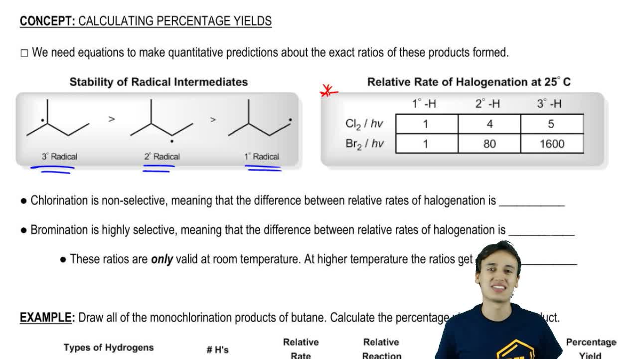 Calculating Radical Yields Organic Chemistry Video Clutch Prep