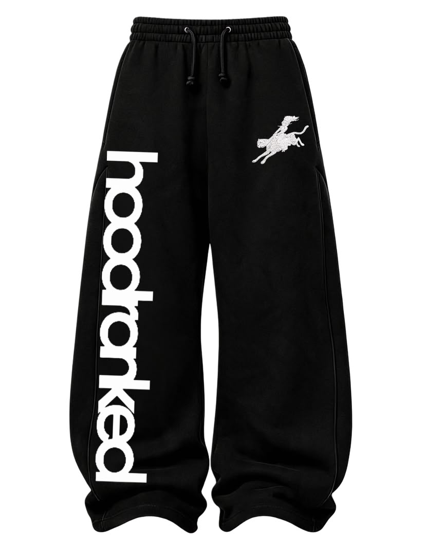 HOODRANKED STAMPED PANT BLACK